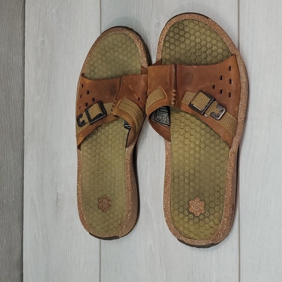 Teva Women 6324 Leather Slide Sandals Flip Flop Flats shoes sz 7 - Picture 2 of 10